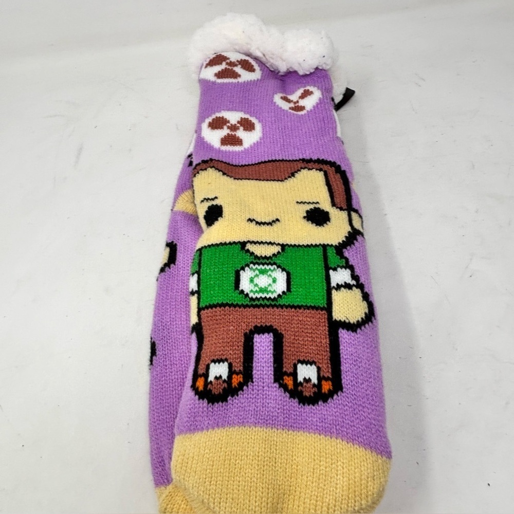 New BIG BANG THEORY Women’s Purple Multi Sherpa Lined Novelty Socks One Size